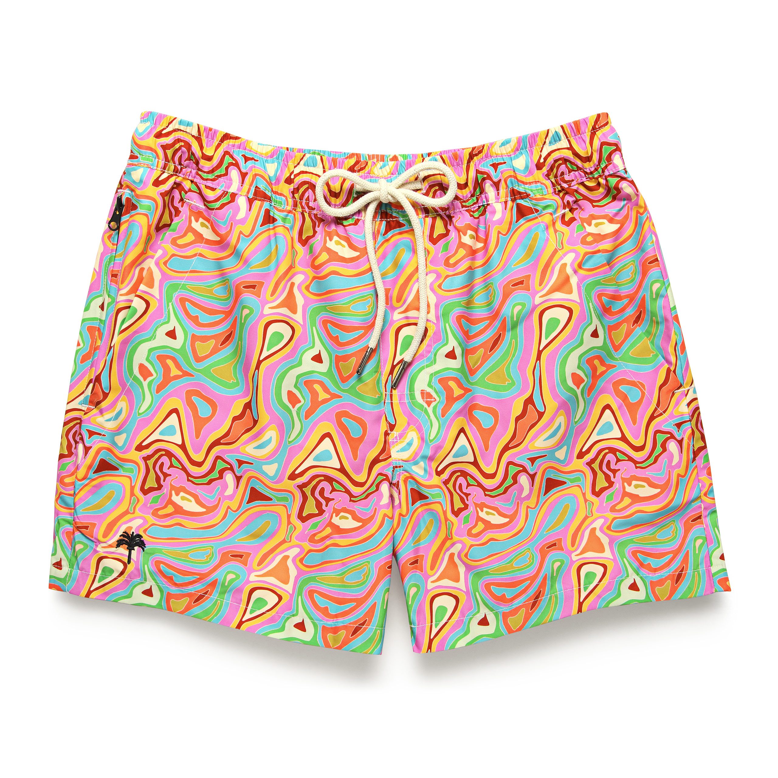 Colorful swim trunks