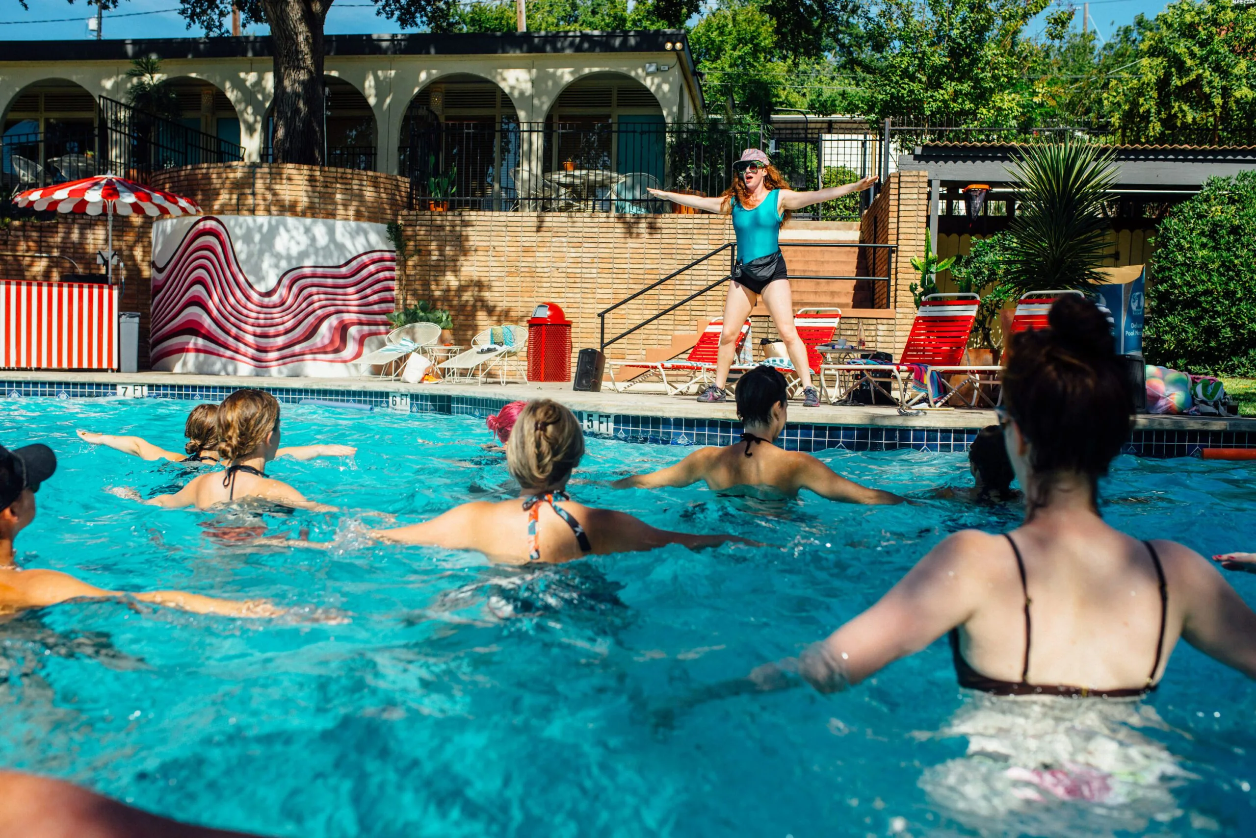 Swimming at Austin Motel