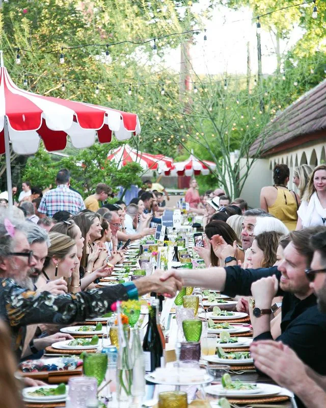 People having dinner at Austin Motel