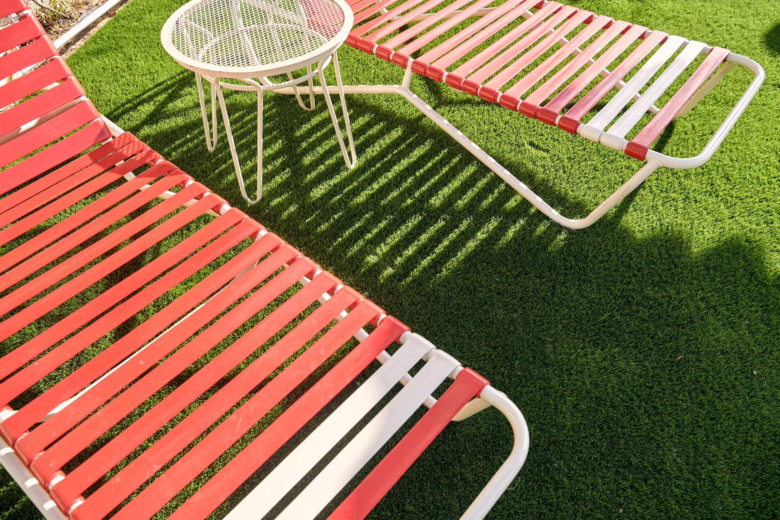 Poolside chairs at the Austin Motel Pool