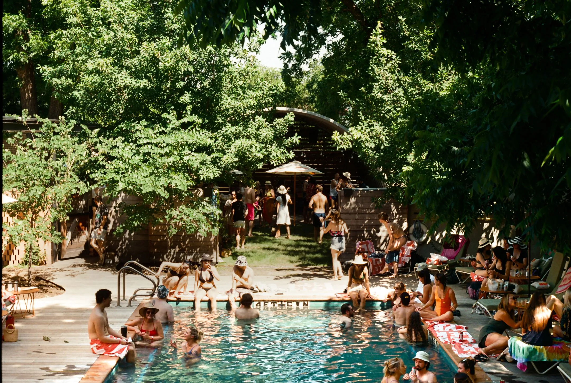 Guests at the Carpenter Hotel Pool