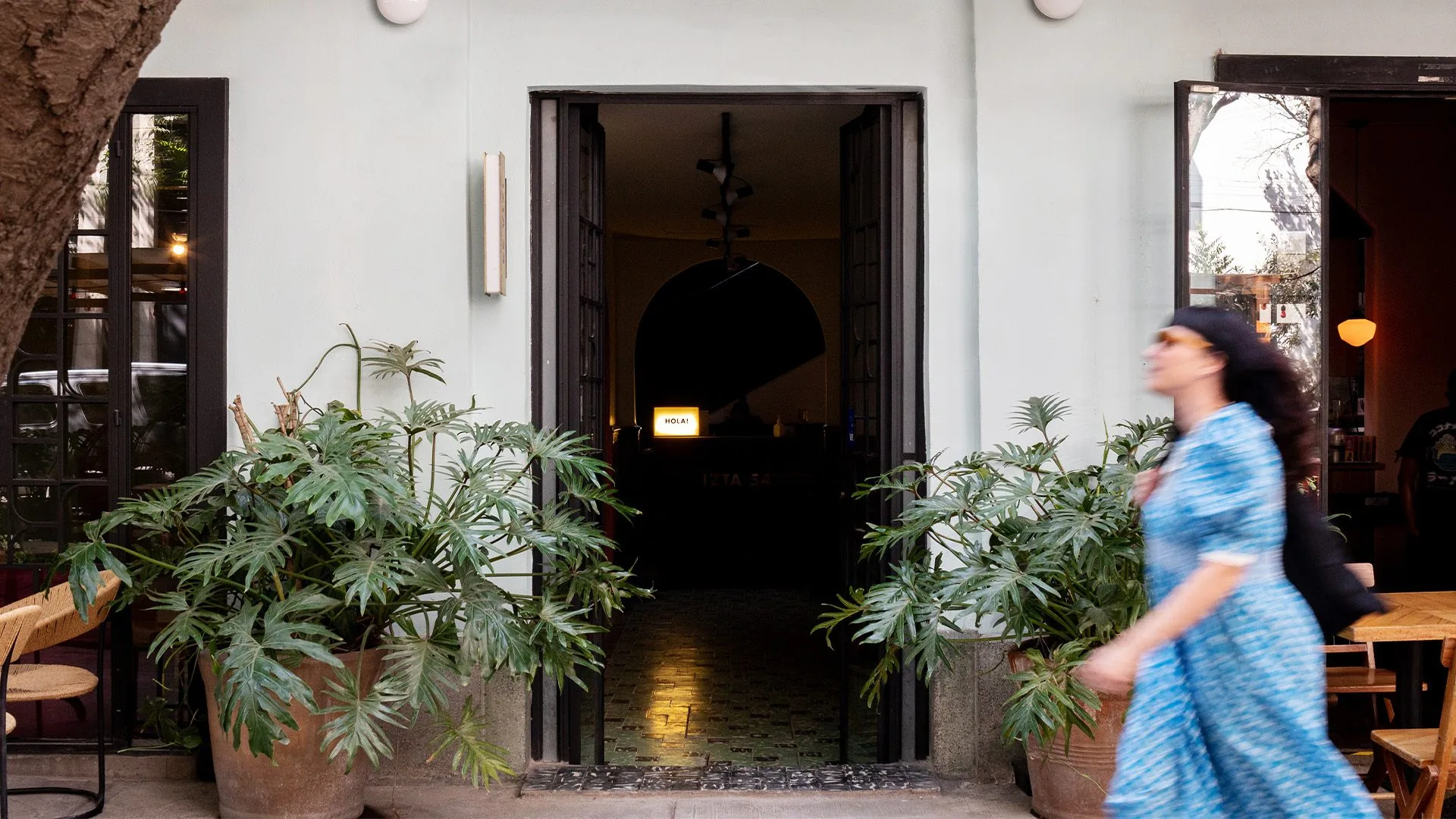 woman walking by at hotel san fernando la condesa