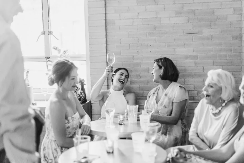A group of guests enjoying an event at Carpenters Hotel