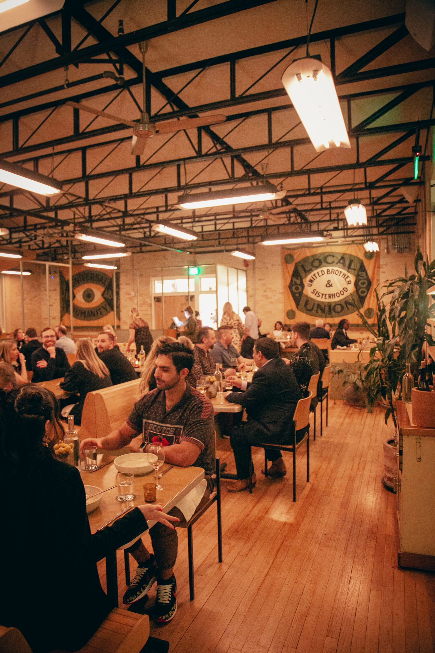 Restaurant guests enjoying a meal