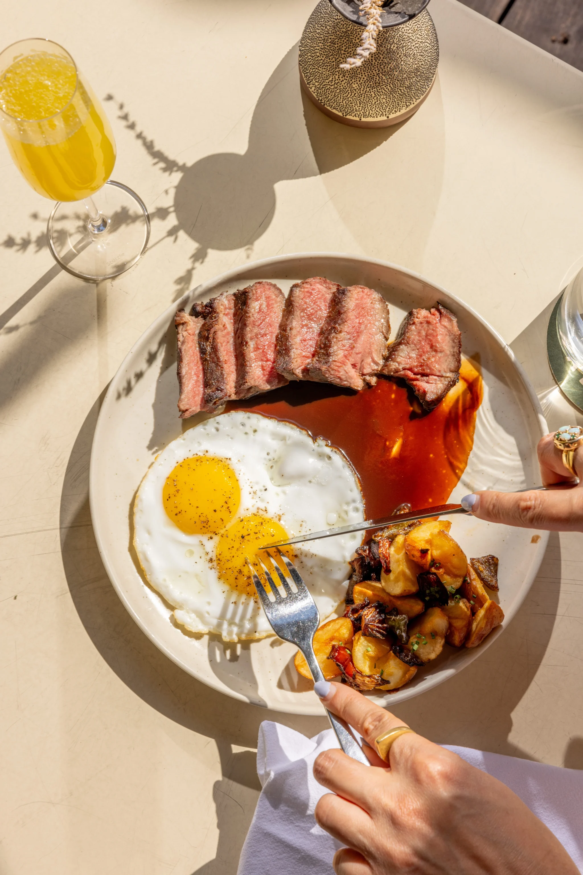 steak and eggs from carpenters hall