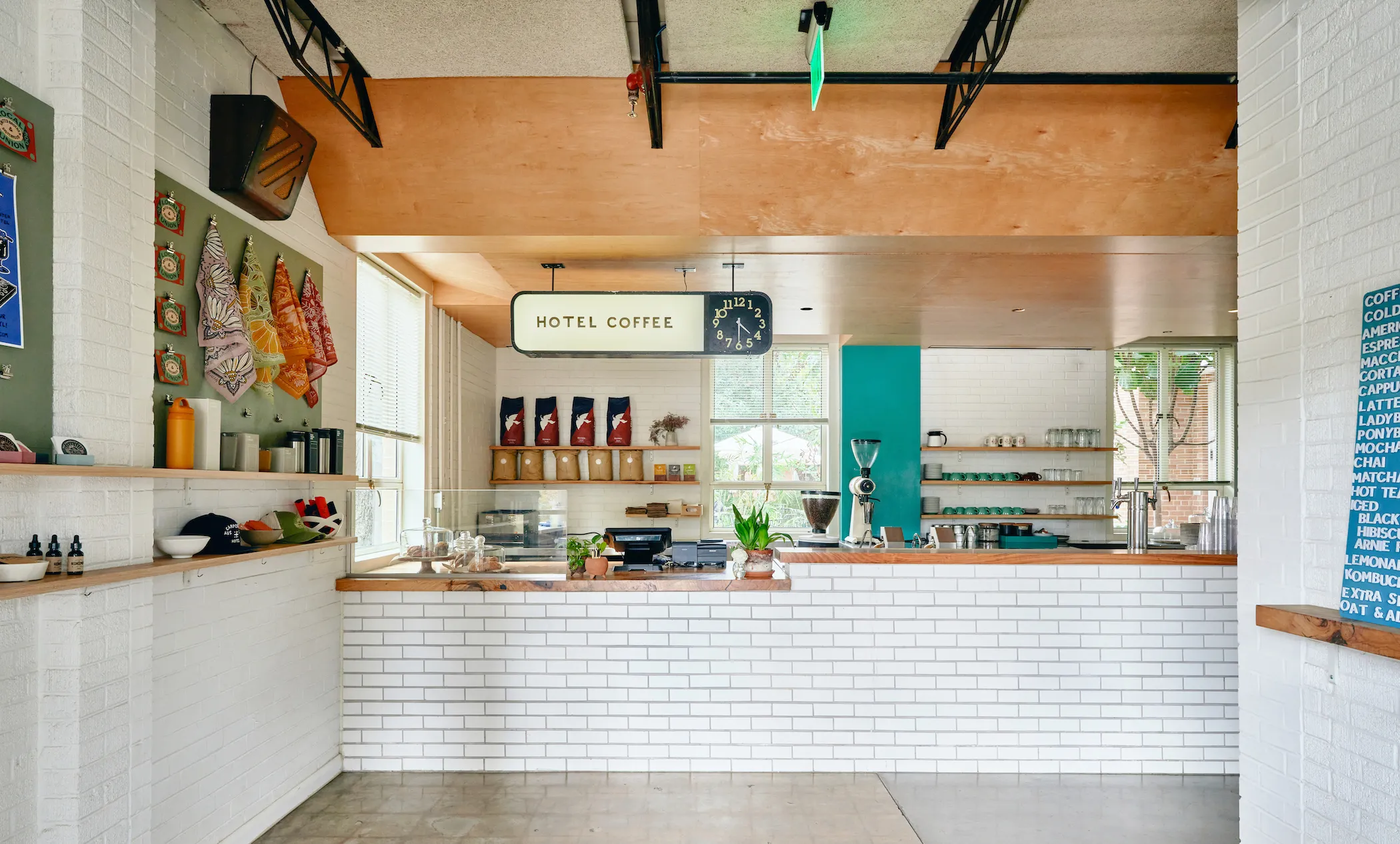 View of the coffee bar at the Carpenter Hotel