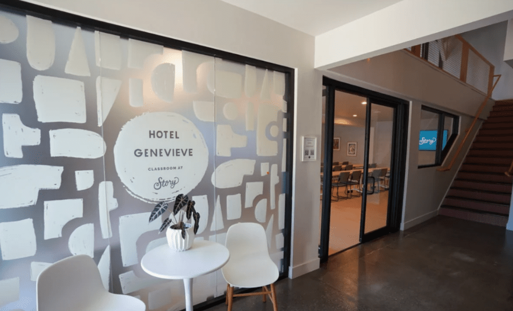Outside view of Hotel Genevieve classroom at Story