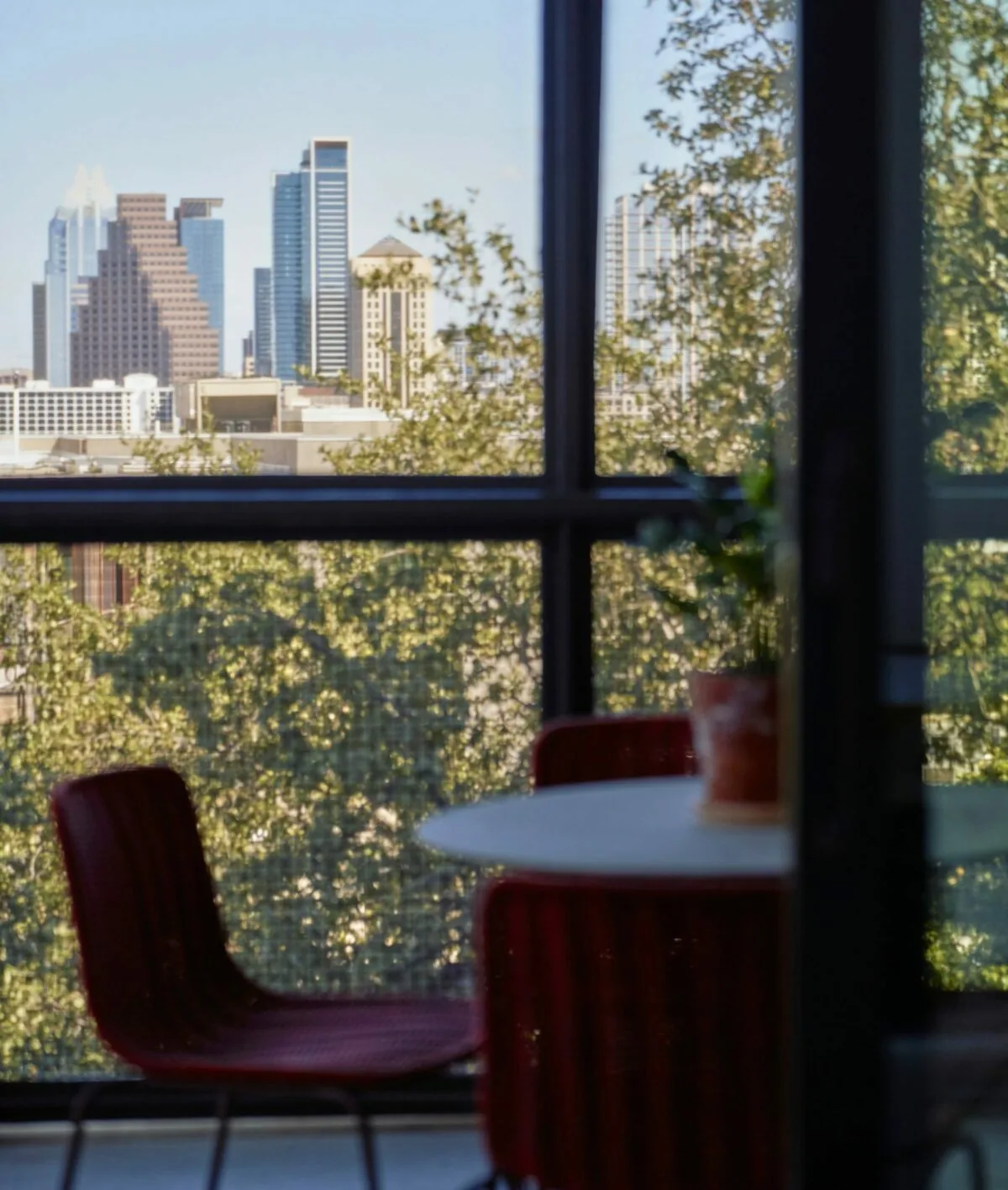 view of Austin sky line from patio