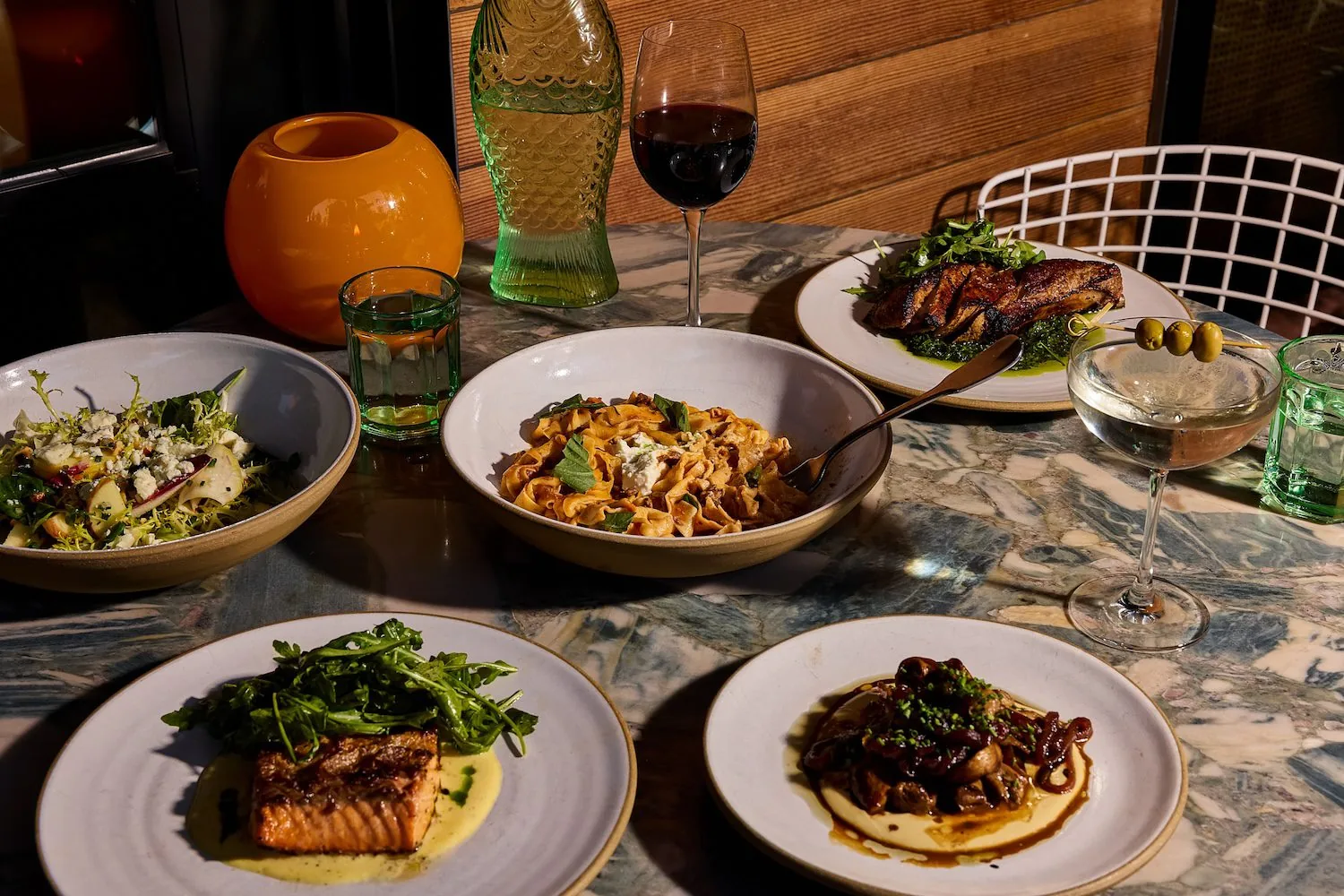 Tablescape of Dinner at Summer House on Music Lane