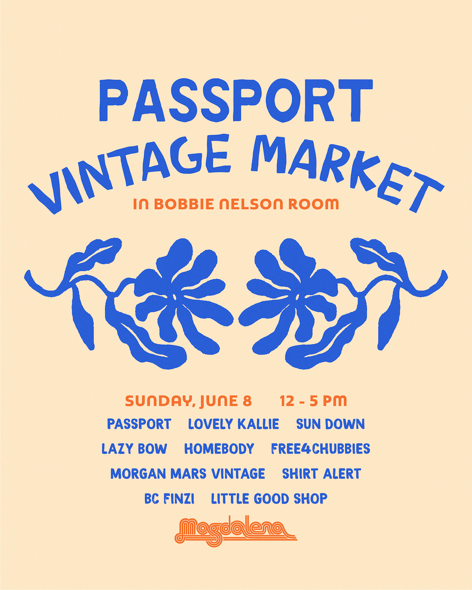 Passport Vintage Market flyer for June event