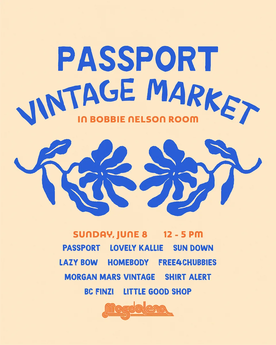 Passport Vintage Market flyer for June event