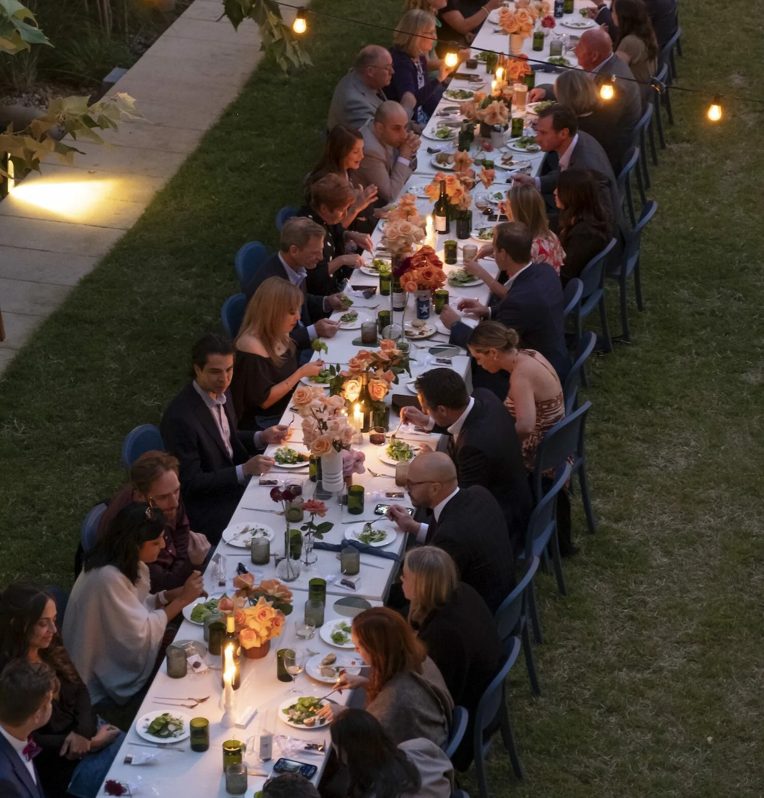 seated dinner on event lawn