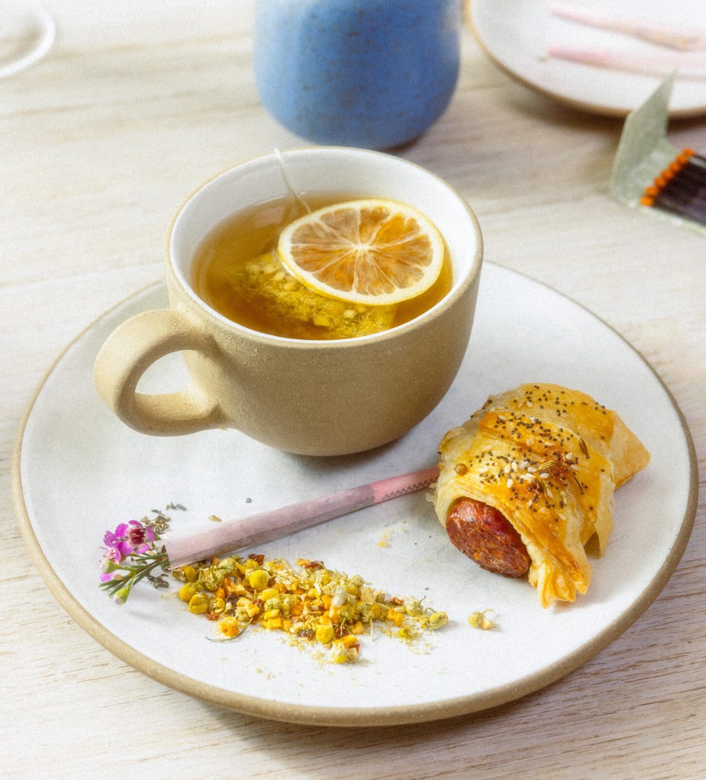 Cup of Tea with Small Bites