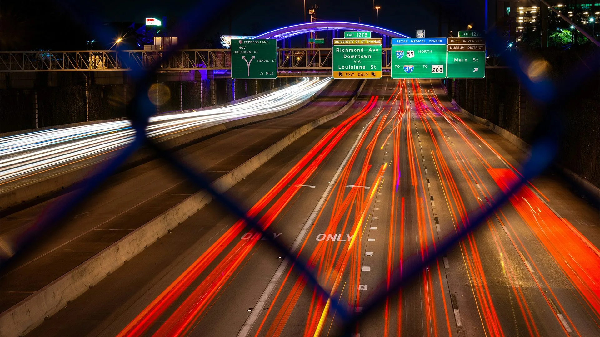 motion view of traffic on a highway