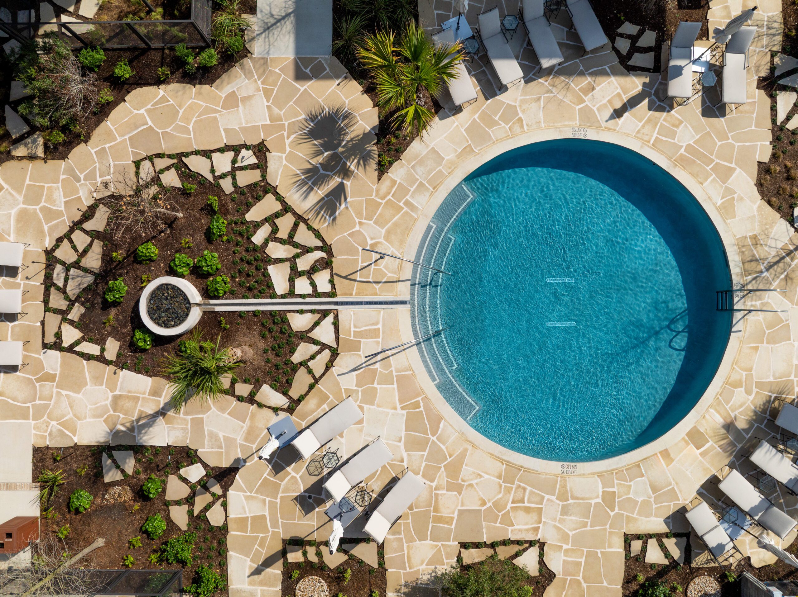 overhead shot of pool