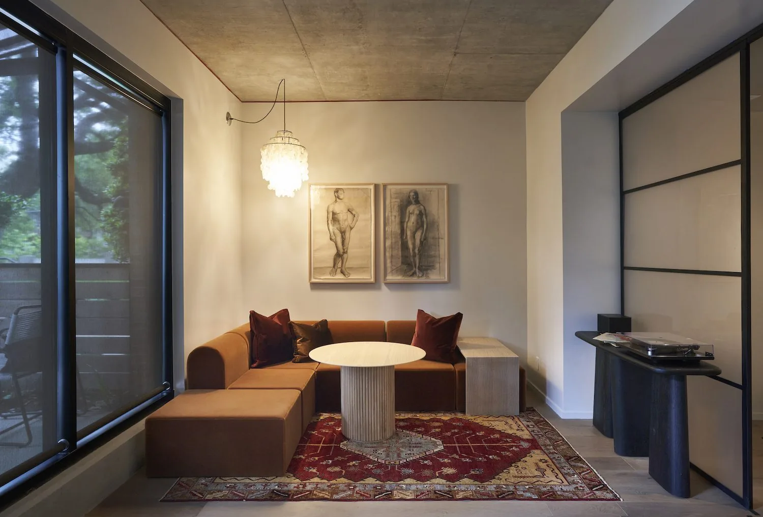 A lounge area in the Garden Suite