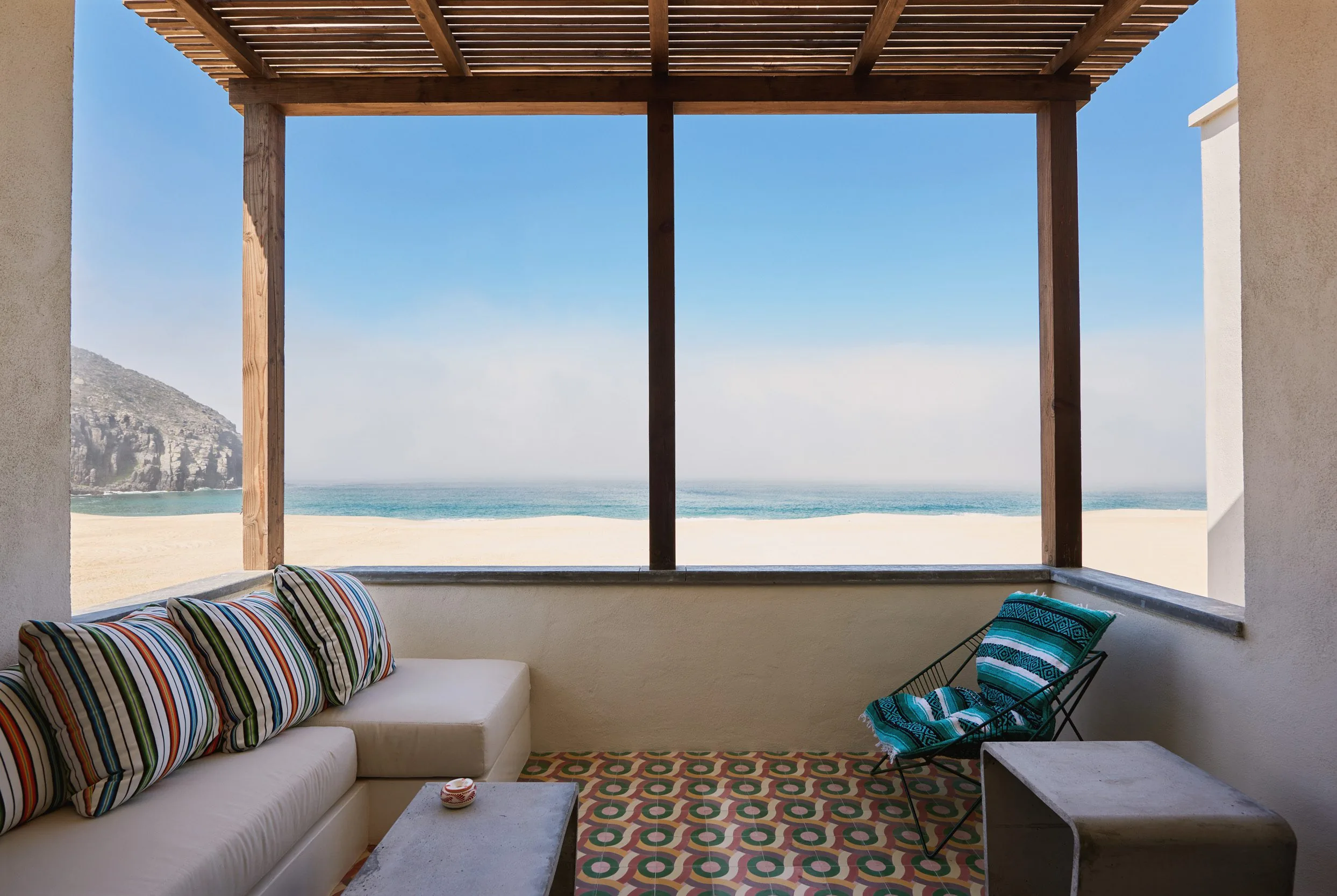Outdoor seating area in ocean king room