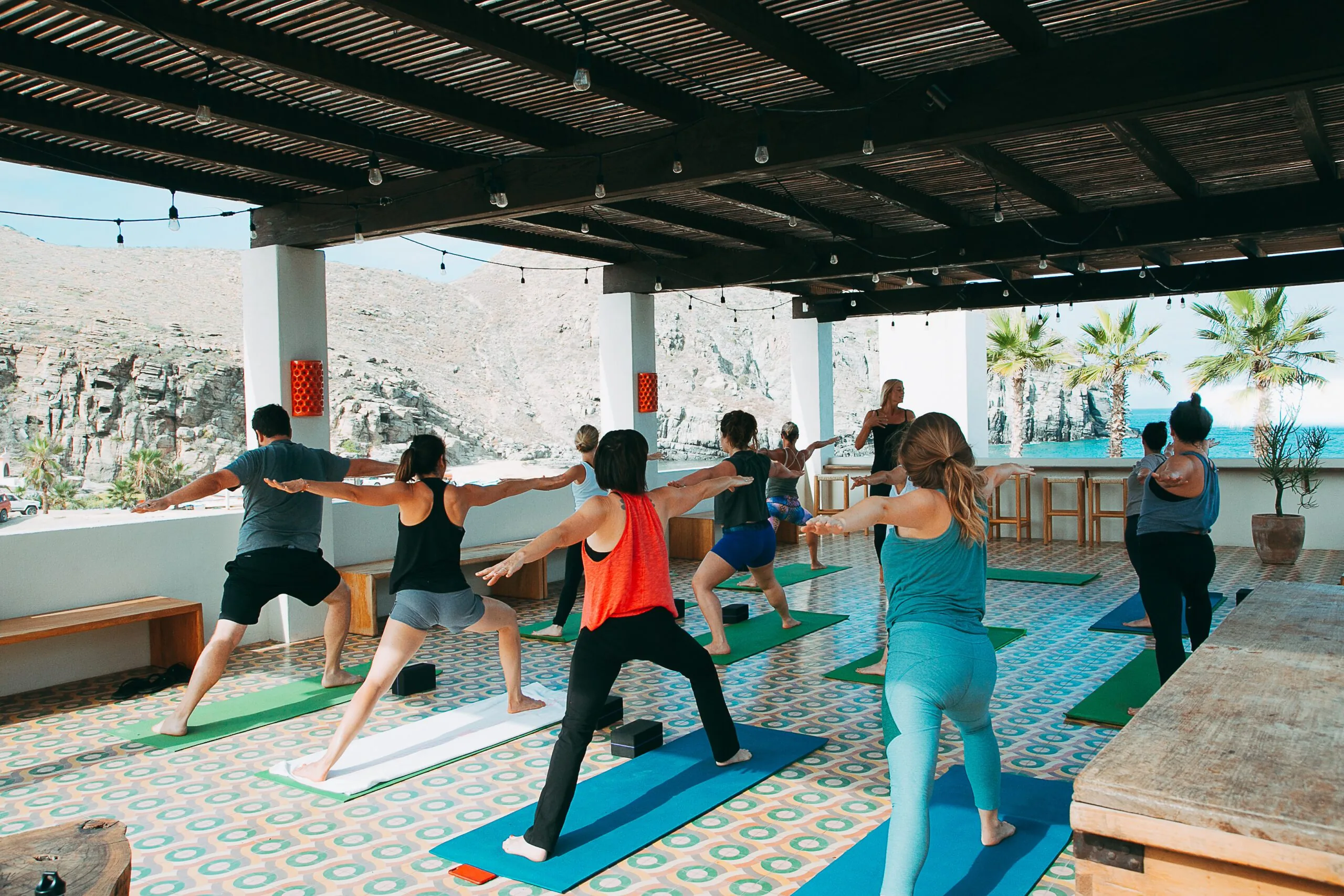 yoga class on the mirador