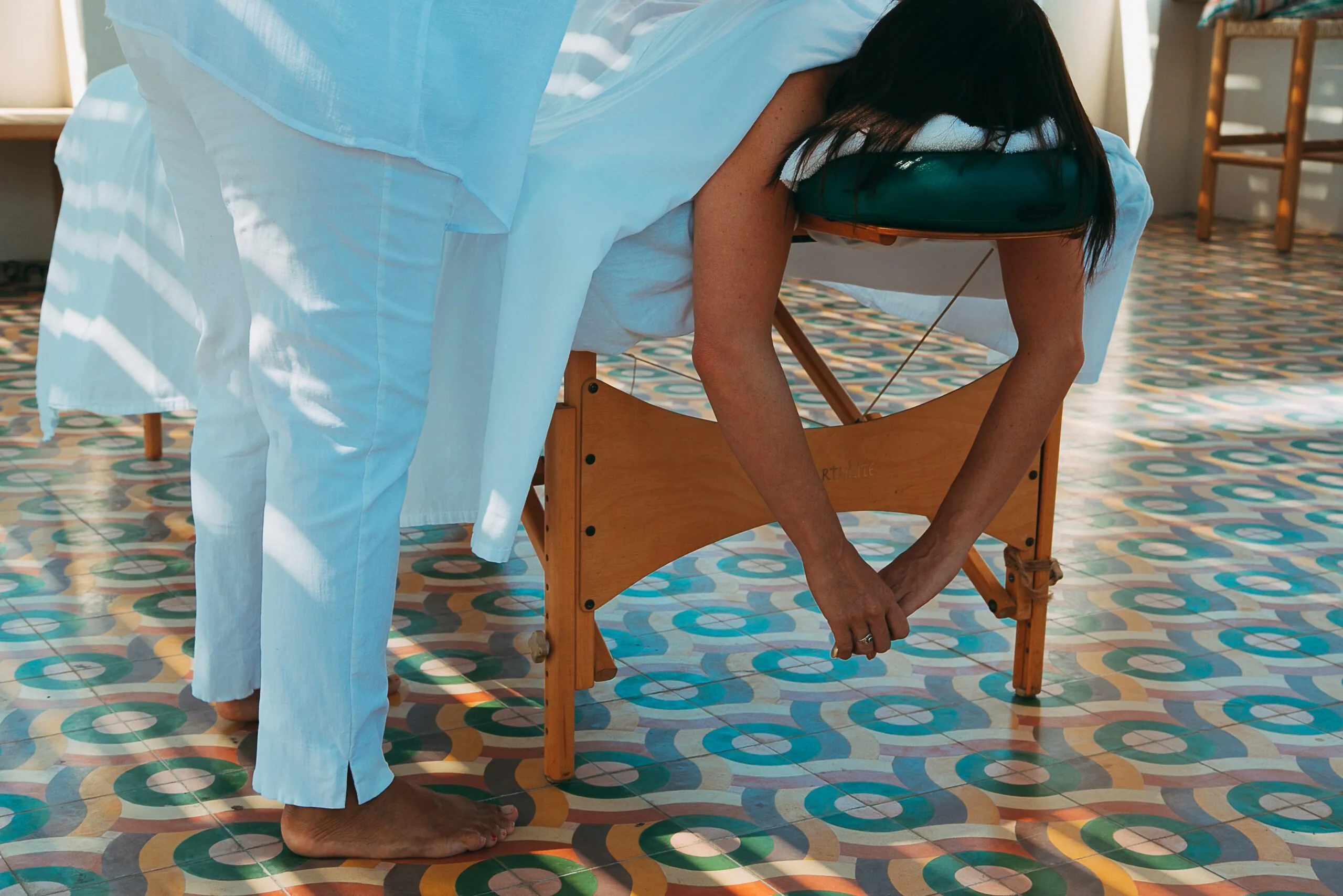 person on a massage table