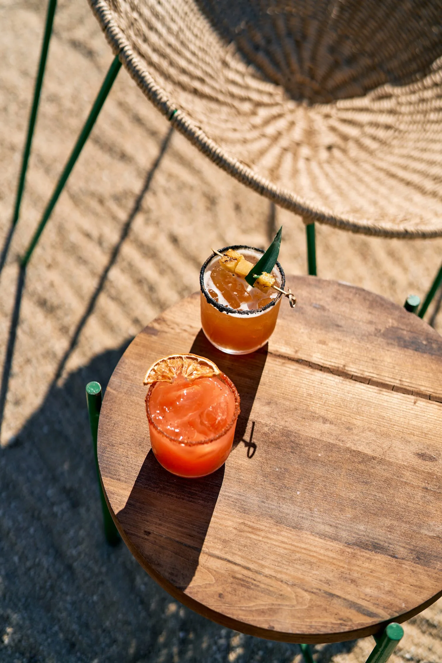 cocktails on a table