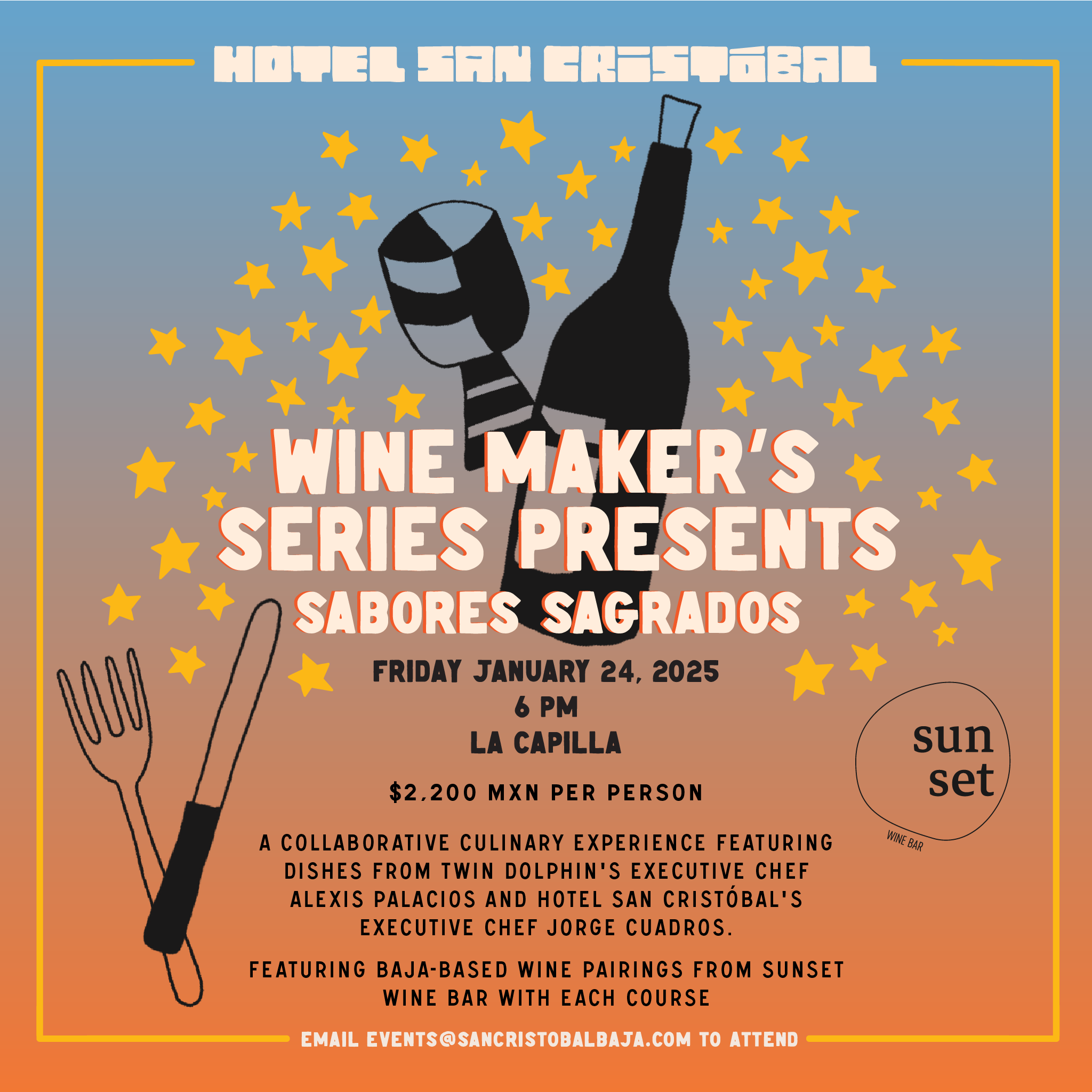 winemakers dinner at the chapel
