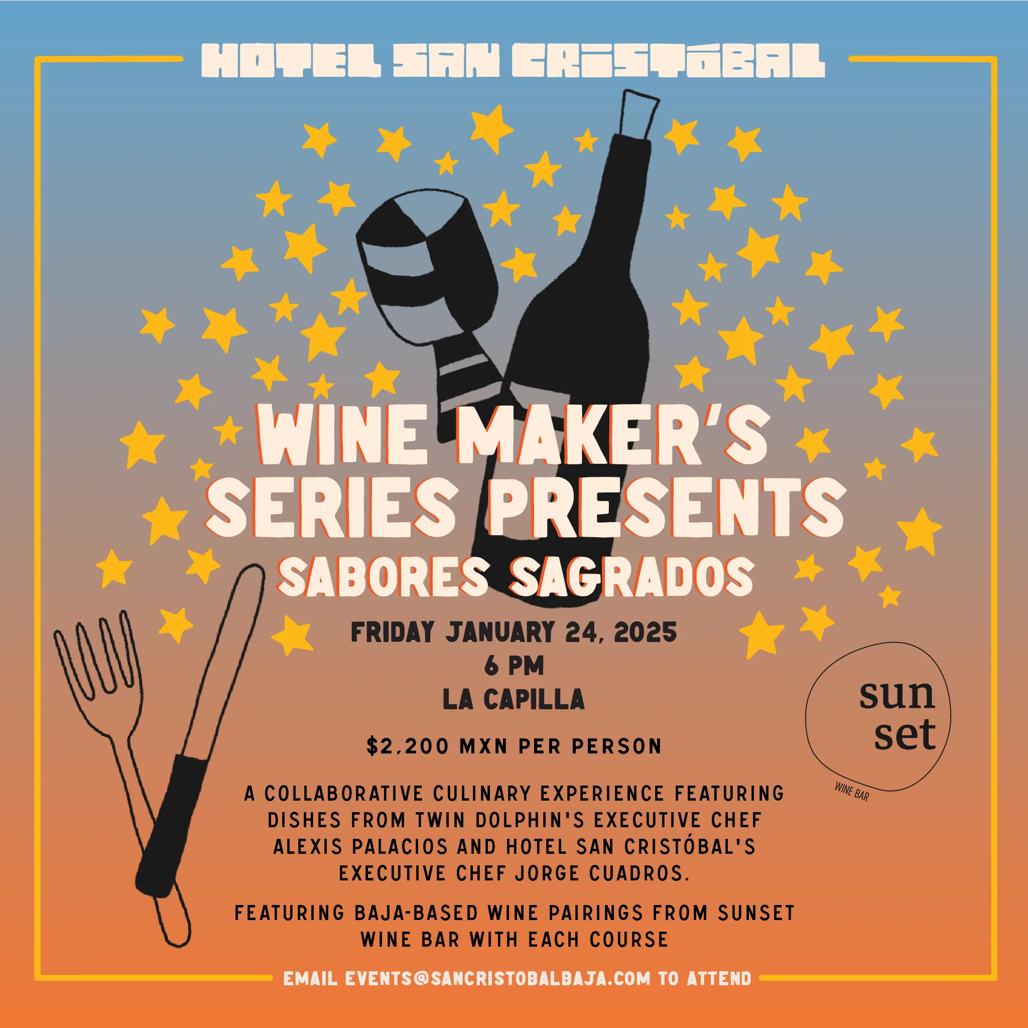 winemakers dinner at the chapel