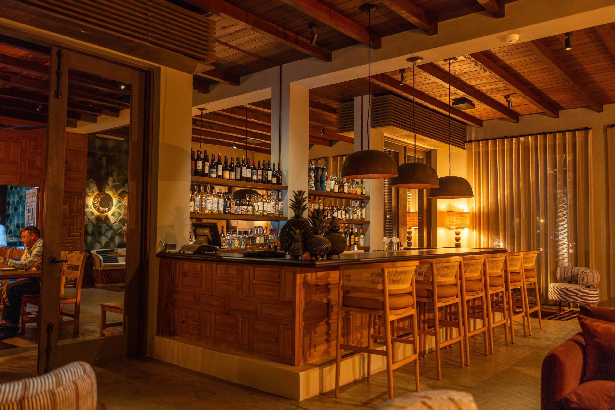 Indoor bar at night time