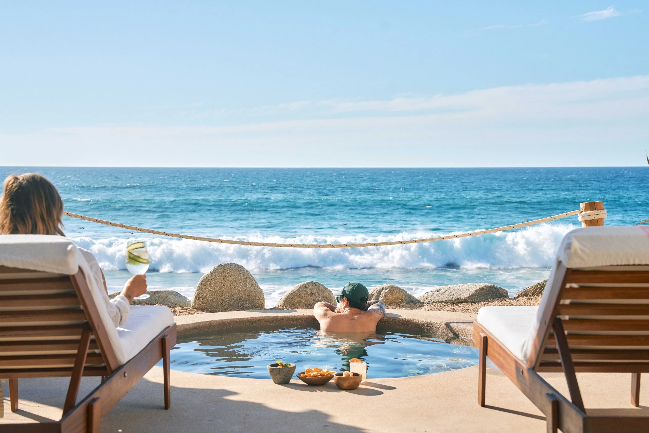 guests in plunge pool