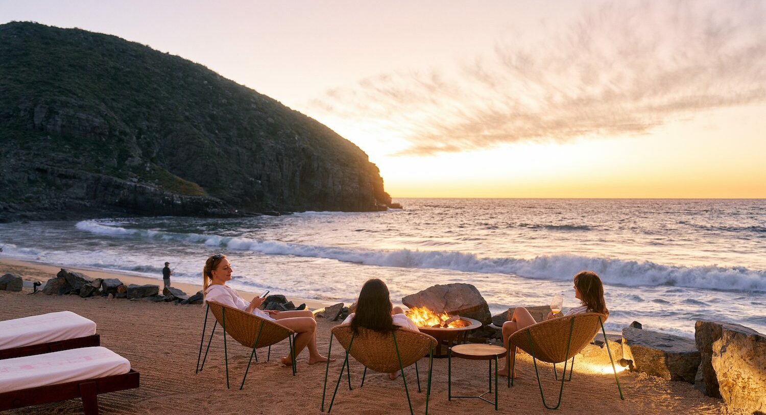guests enjoying public beach