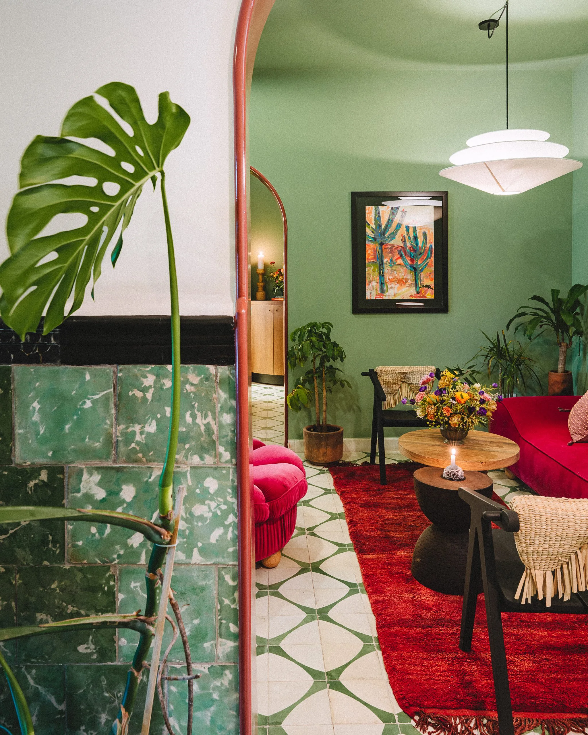 The lobby lounge seating area