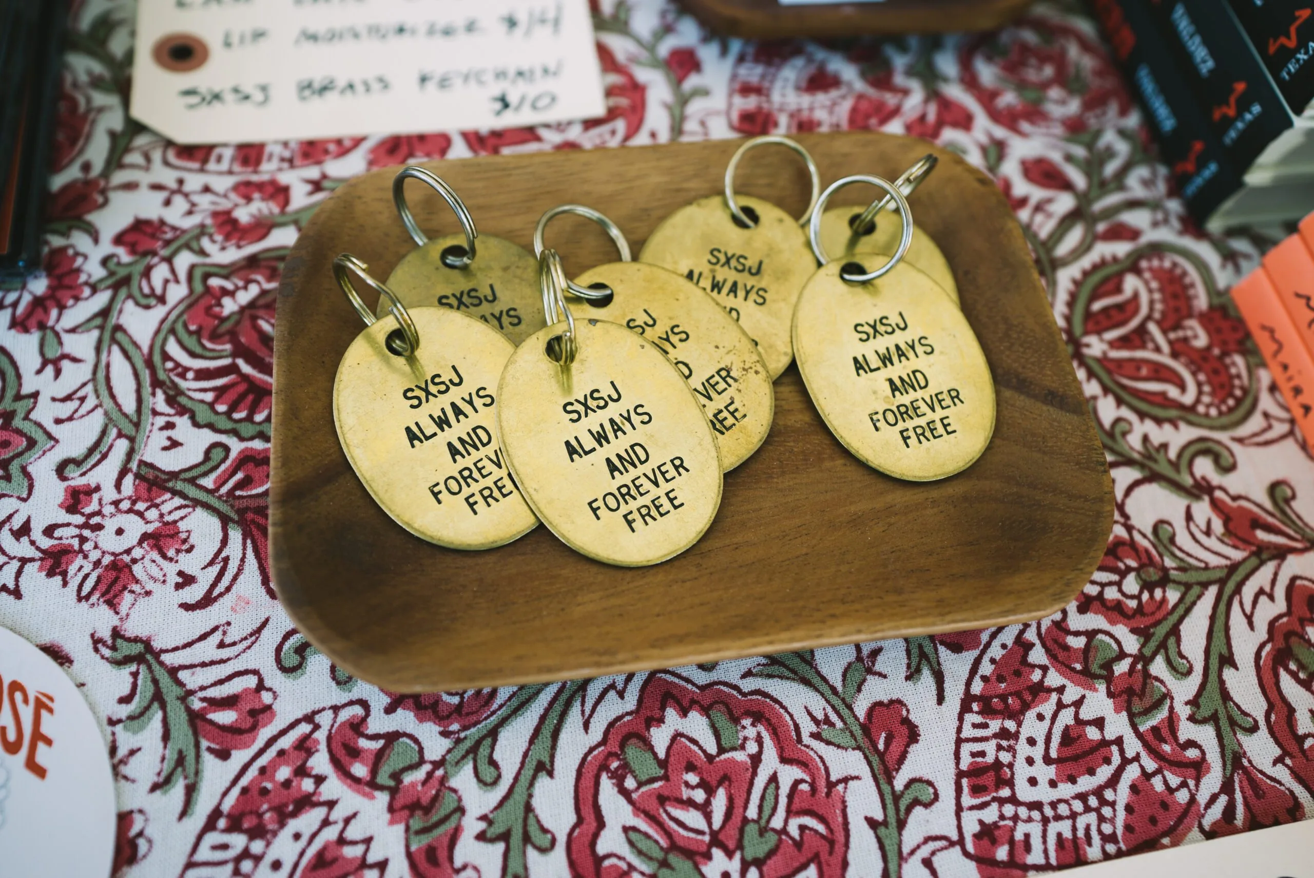 Keyring merch at South By San Jose