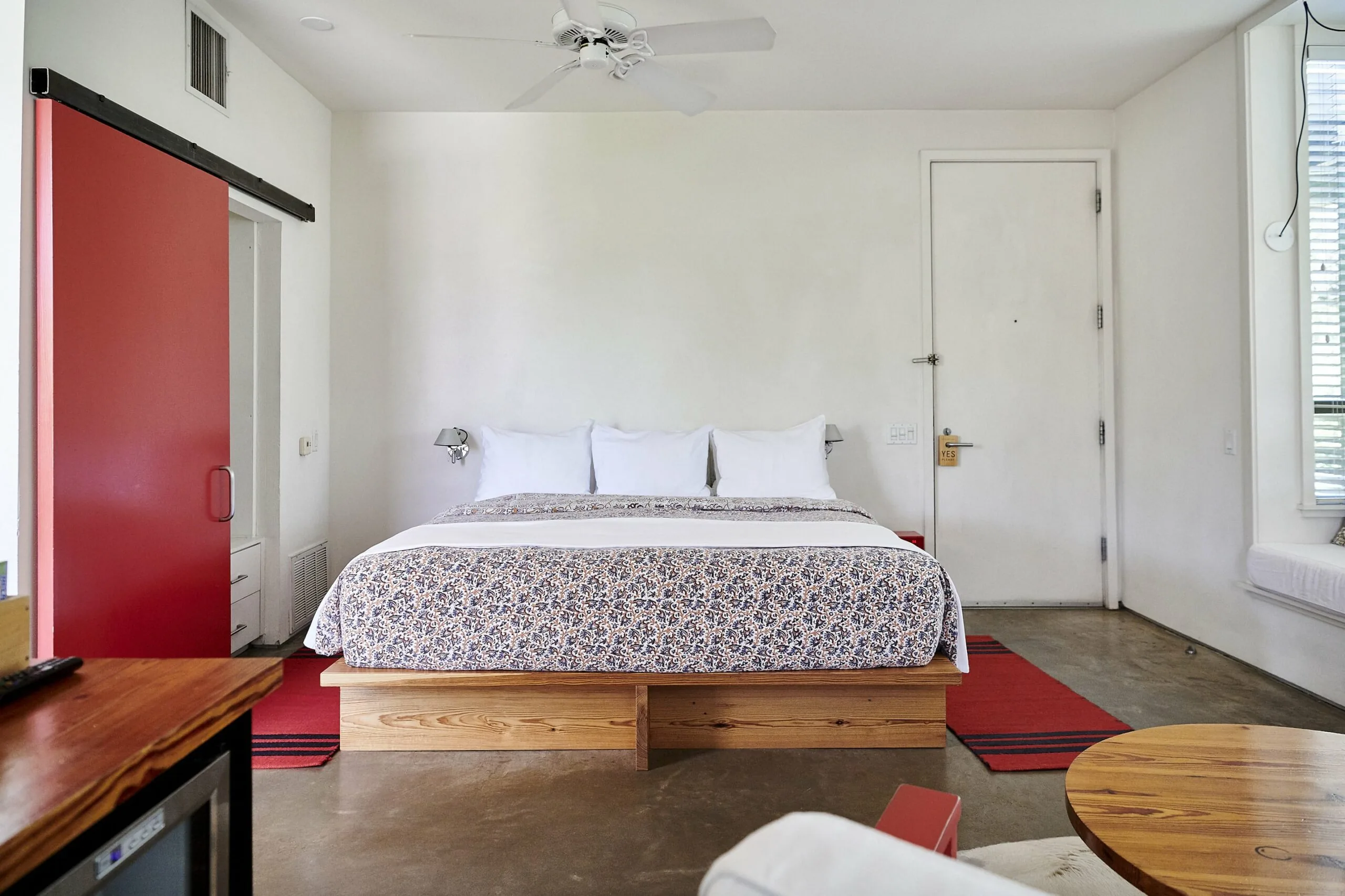 The large king bed in Courtyard King Suite Room 54