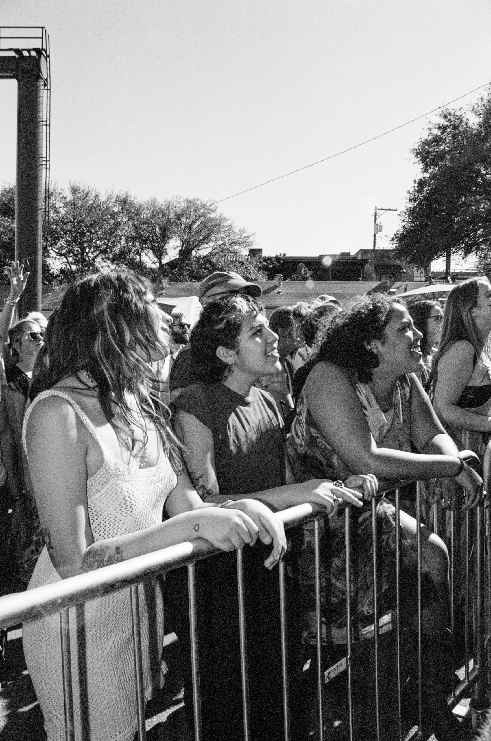 Black and white picture of concert audience