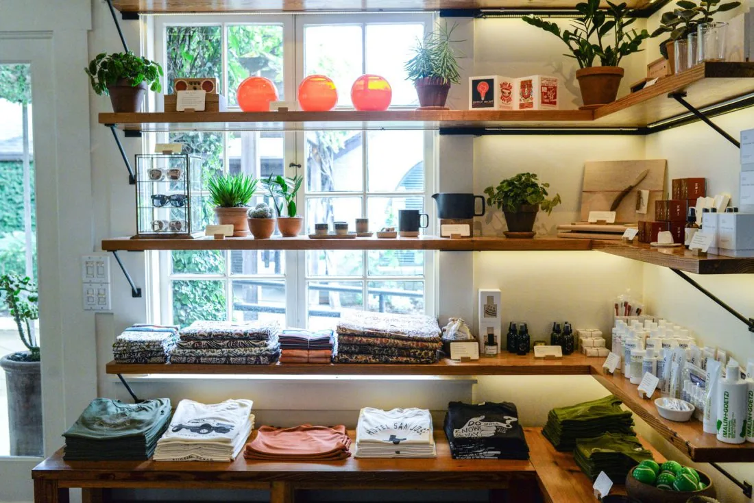 retail shop shelves