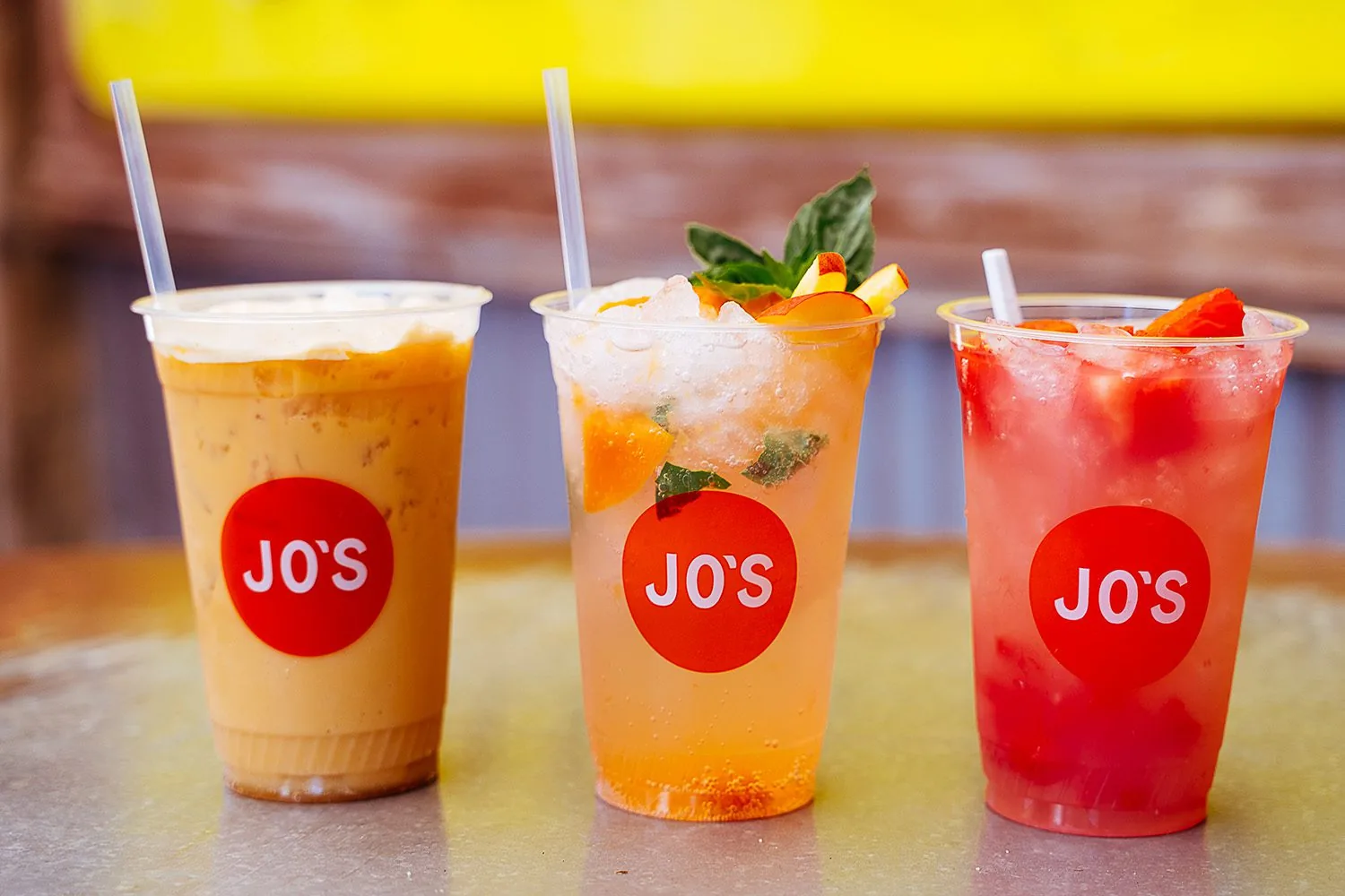 Trio of iced drinks from Jo's Coffee