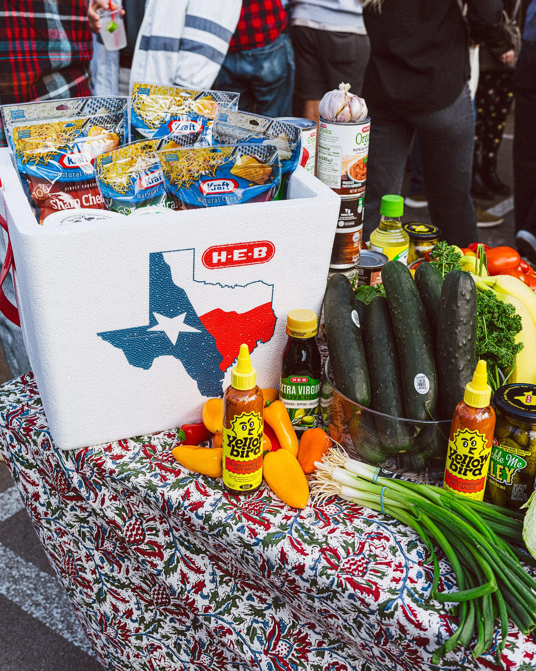 table of vegetables, sauce and cheese