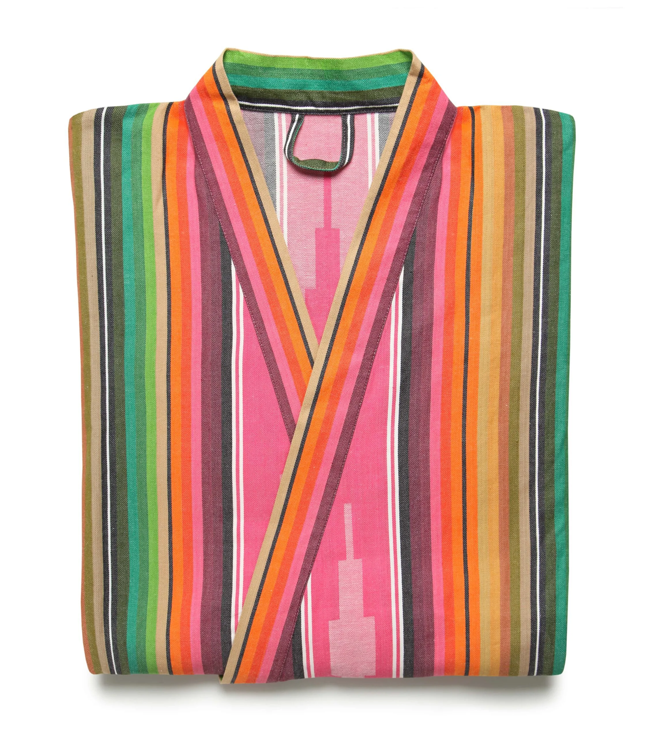 Multi-colored robe shown folded