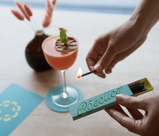 Rosettes drink and matches