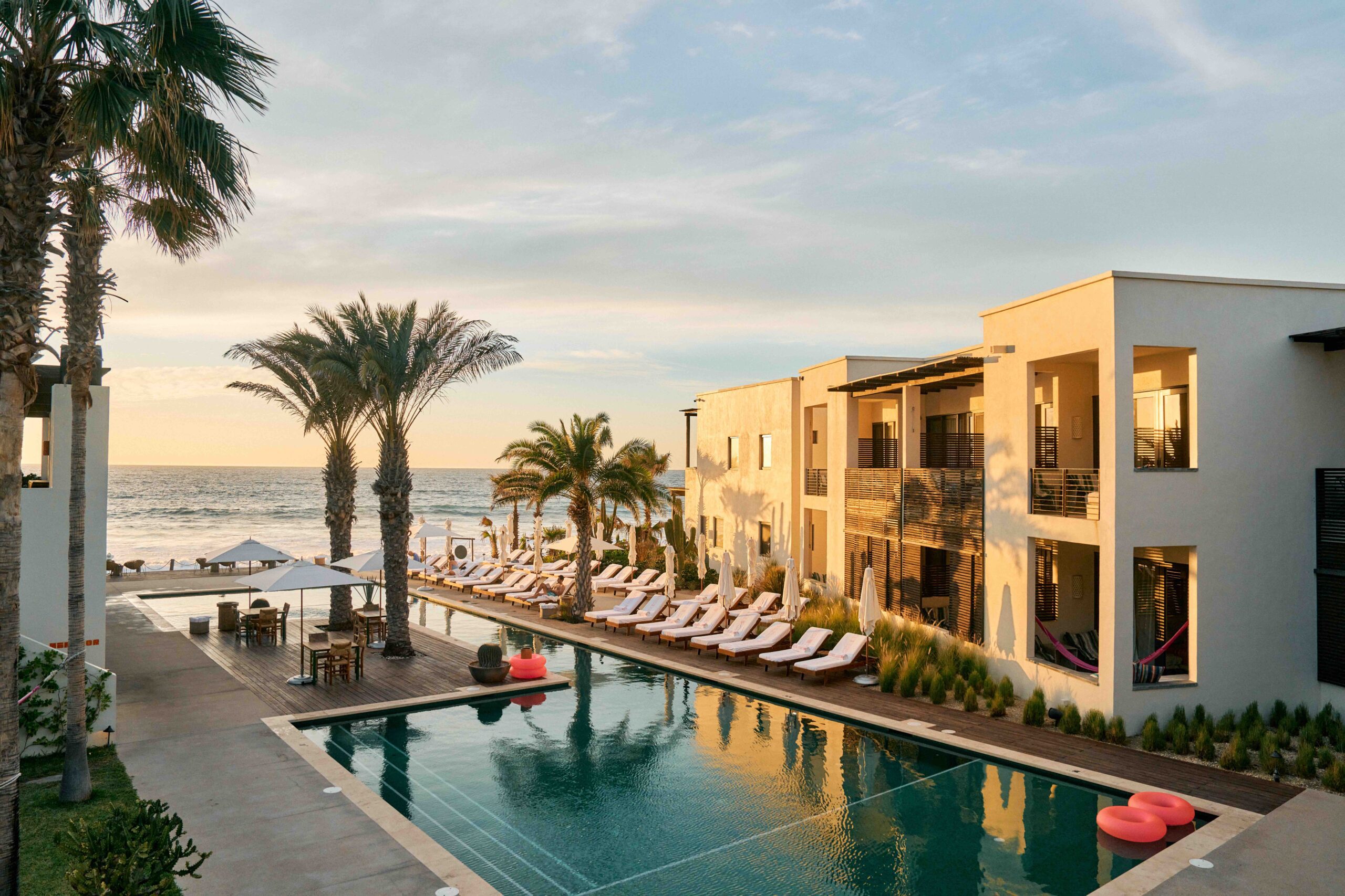 Hotel San Cristobal pool at sunset