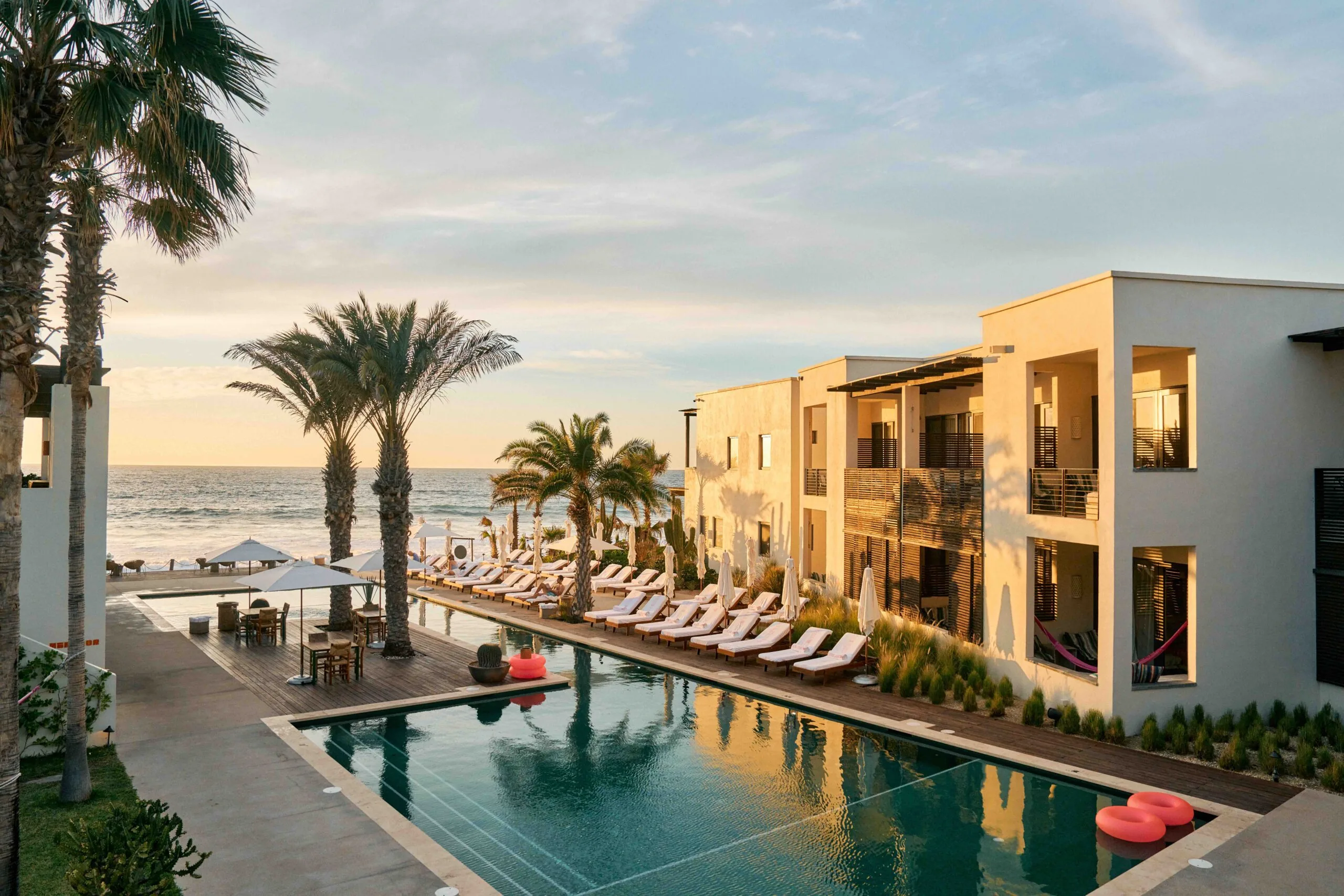 Hotel San Cristobal pool at sunset